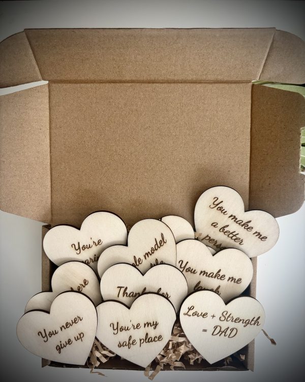10 Reasons I Love You, Dad" – Personalized Heart Box Gift