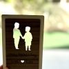 Wooden Silhouette Plaque – A Father & Child Bond, Captured in Wood