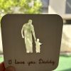 Wooden Silhouette Plaque – A Father & Child Bond, Captured in Wood