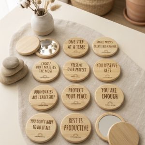 Personalized Bamboo Pocket Mirror