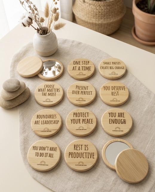 Personalized Bamboo Pocket Mirror