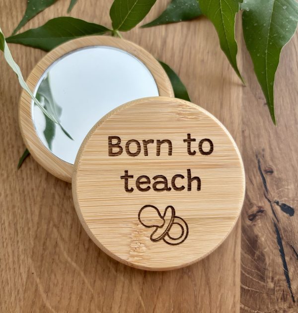 Personalized Bamboo Pocket Mirror – Teacher Gift