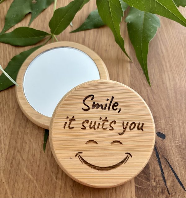 Personalized Bamboo Pocket Mirror – Teacher Gift