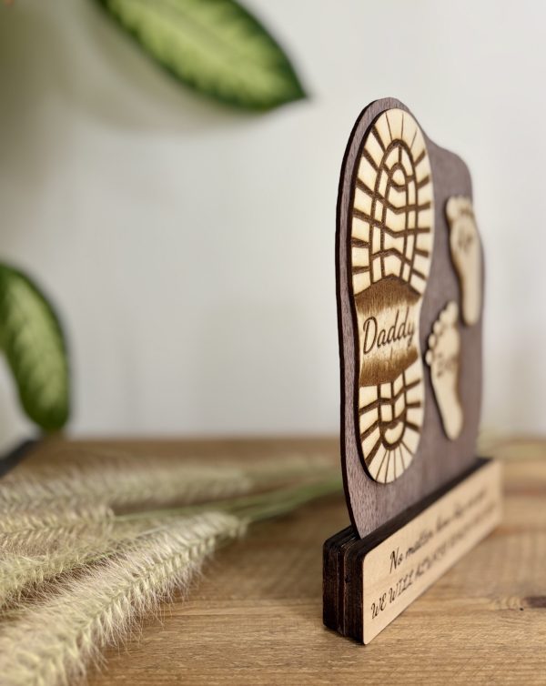 Personalized Footprint Plaque for Dad Personalized Footprint Plaque for Dad