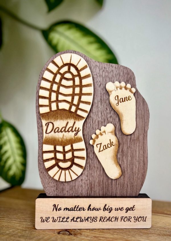 Personalized Footprint Plaque for Dad Personalized Footprint Plaque for Dad