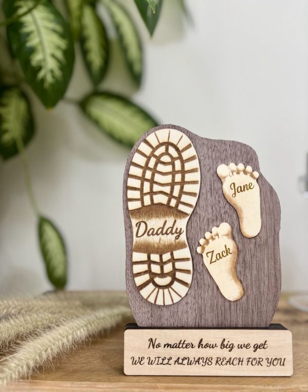 Personalized Footprint Plaque for Dad Personalized Footprint Plaque for Dad