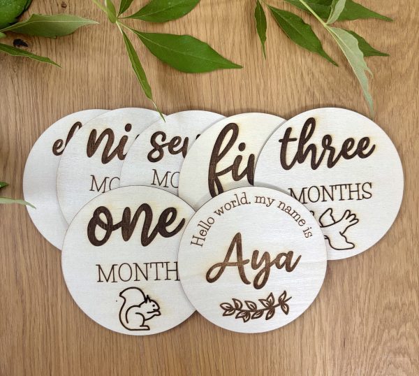 IMG_6940 Personalized Wooden Milestone Discs for Babies