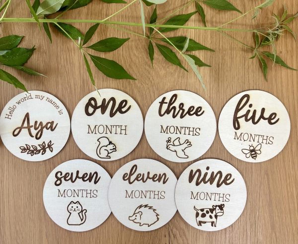 IMG_6941 Personalized Wooden Milestone Discs for Babies