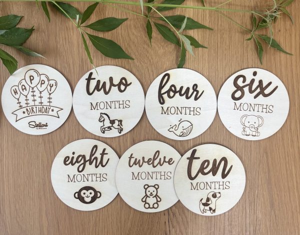 IMG_6942 Personalized Wooden Milestone Discs for Babies