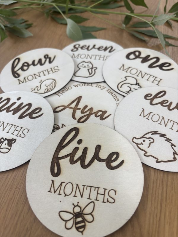 IMG_6943 Personalized Wooden Milestone Discs for Babies