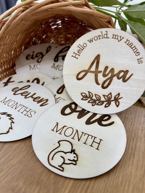 IMG_6945 Personalized Wooden Milestone Discs for Babies