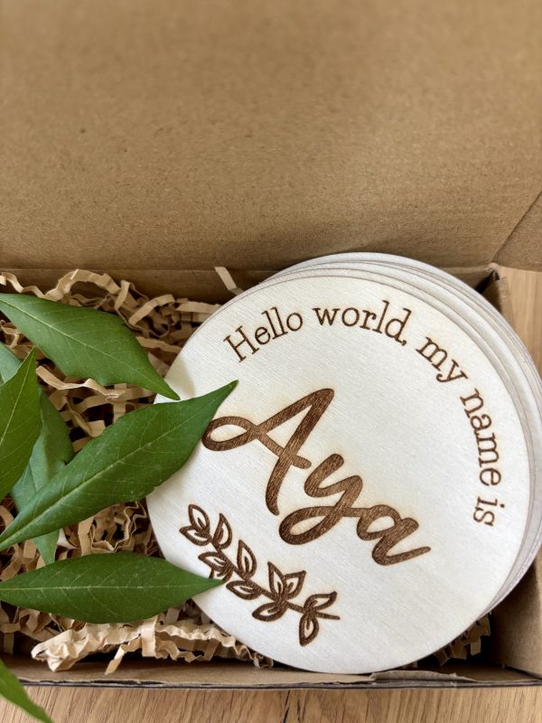 IMG_6946 Personalized Wooden Milestone Discs for Babies