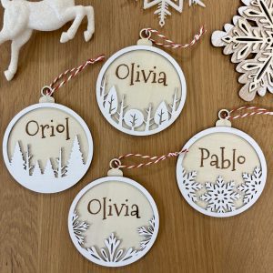 Winter Collection – Wooden Christmas Ornaments ❄️🎄