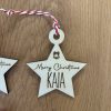 Personalized Wooden Star Christmas Ornament