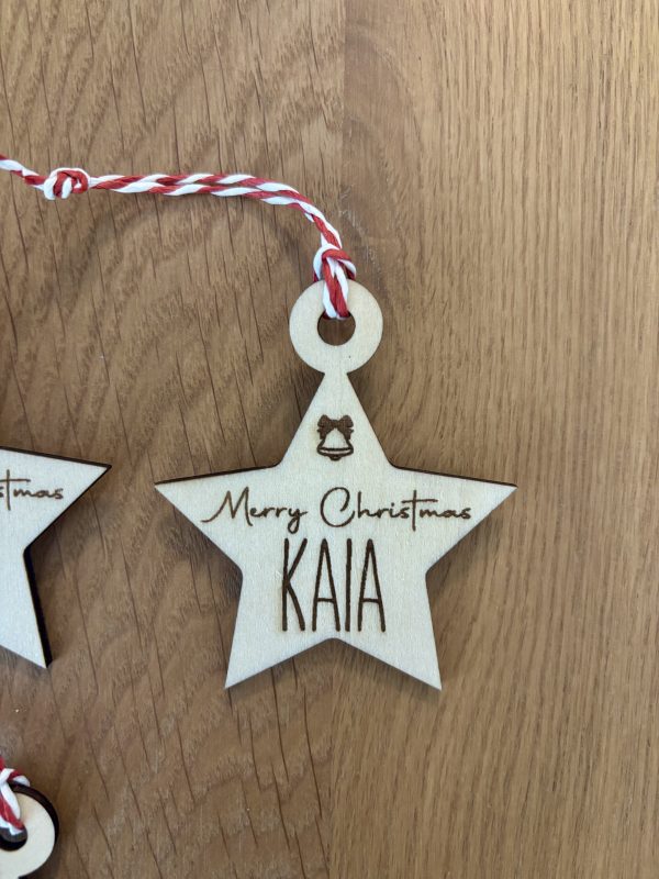 Personalized Wooden Star Christmas Ornament