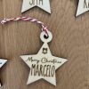 Personalized Wooden Star Christmas Ornament