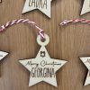 Personalized Wooden Star Christmas Ornament