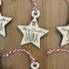 Personalized Wooden Star Christmas Ornament