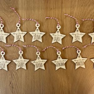 Personalized Wooden Star Christmas Ornament