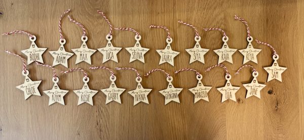 Personalized Wooden Star Christmas Ornament