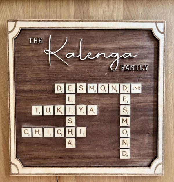 Personalised Family Scrabble Frame