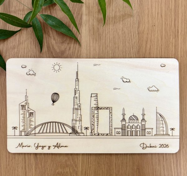 City Skyline Wooden Print
