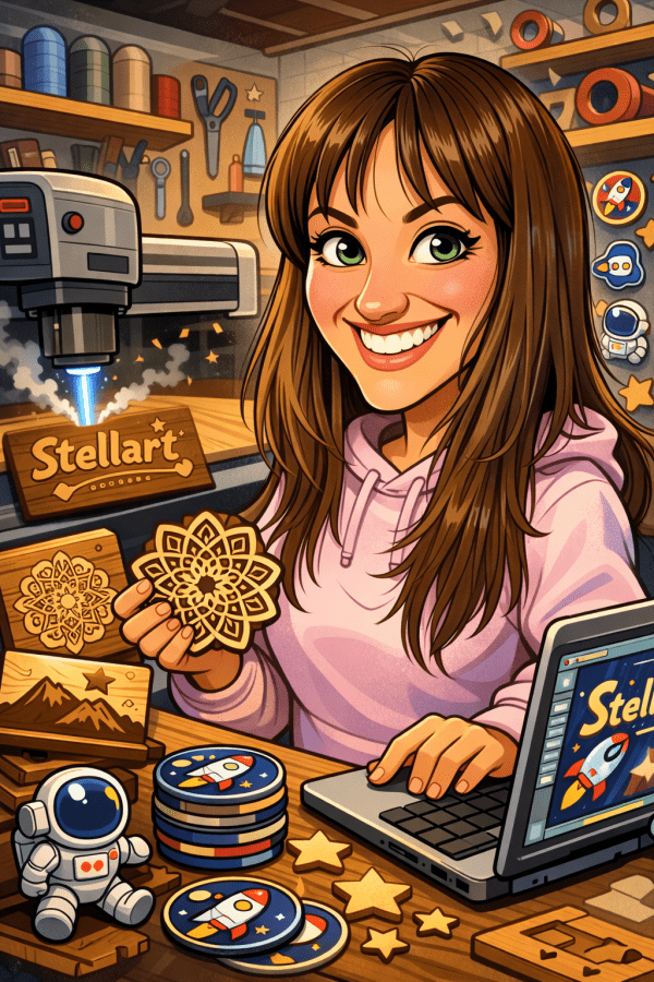 AI Caricature Engraved on Wood