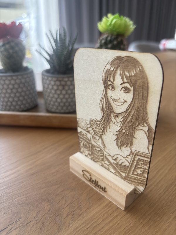 AI Caricature Engraved on Wood