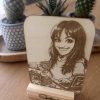 AI Caricature Engraved on Wood