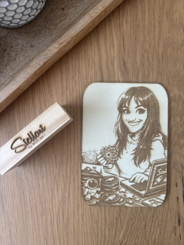 AI Caricature Engraved on Wood