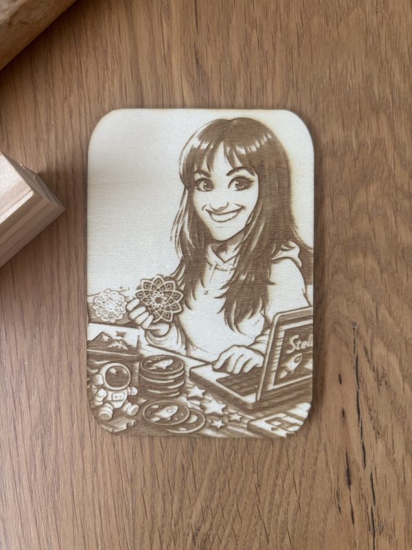 AI Caricature Engraved on Wood