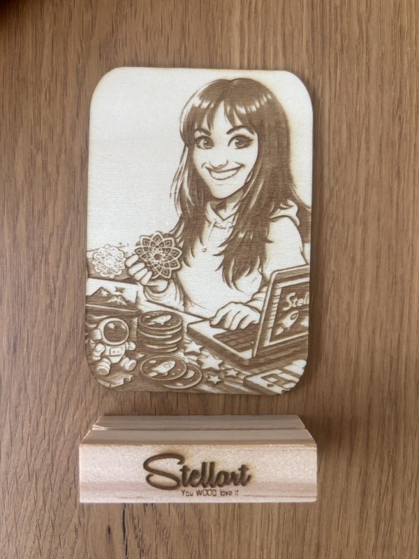 AI Caricature Engraved on Wood