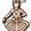 Bharatanatyam Dancer Wooden Keychain - Corporate Gift