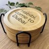 Screenshot Personalized Bamboo Coaster Set with Holder – Set of 6