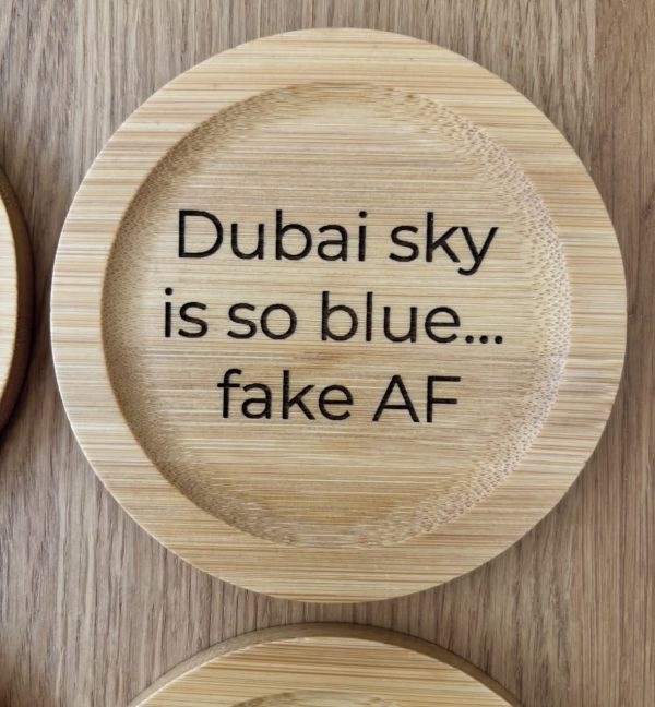 Screenshot Personalized Bamboo Coaster Set with Holder – Set of 6