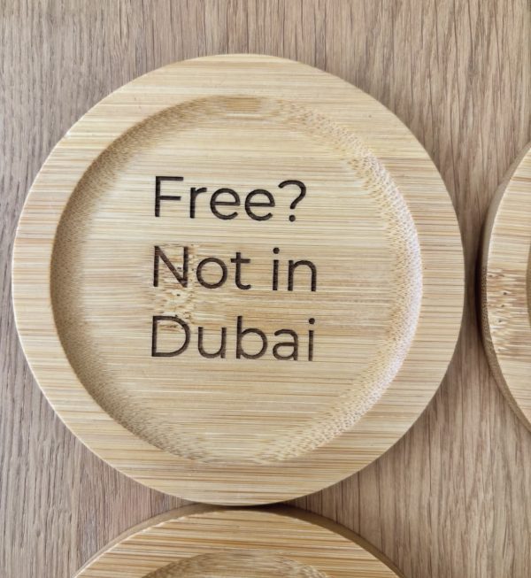 Screenshot Personalized Bamboo Coaster Set with Holder – Set of 6