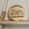 Colored and personalized Wooden Character Plaque