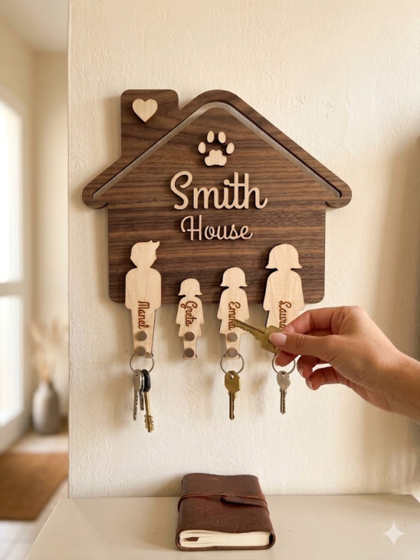 Personalized Family House Key Holder Personalized Family House Key Holder