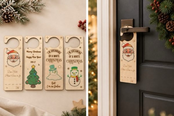 Christmas Door Hangers_ Studio to Entryway Medium Personalised Christmas Door Sign β Invite Santa In! π