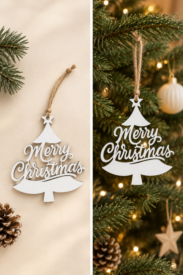 Merry Christmas Ornament Diptych Merry Christmas Tree Ornament