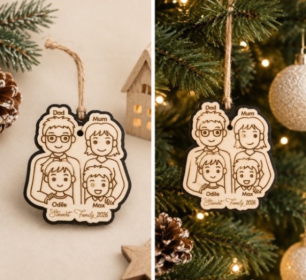 Stavert Family Christmas Ornament Medium Family Portrait Christmas Ornament